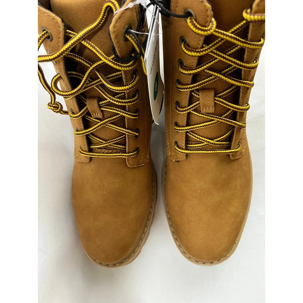 Goodfellow & Co Mens Lace Up Work Boots Wheat Tan Faux Suede Size 8 NEW